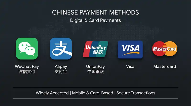 萝莉岛支持的支付方式包括微信支付、支付宝、银联、信用卡和借记卡